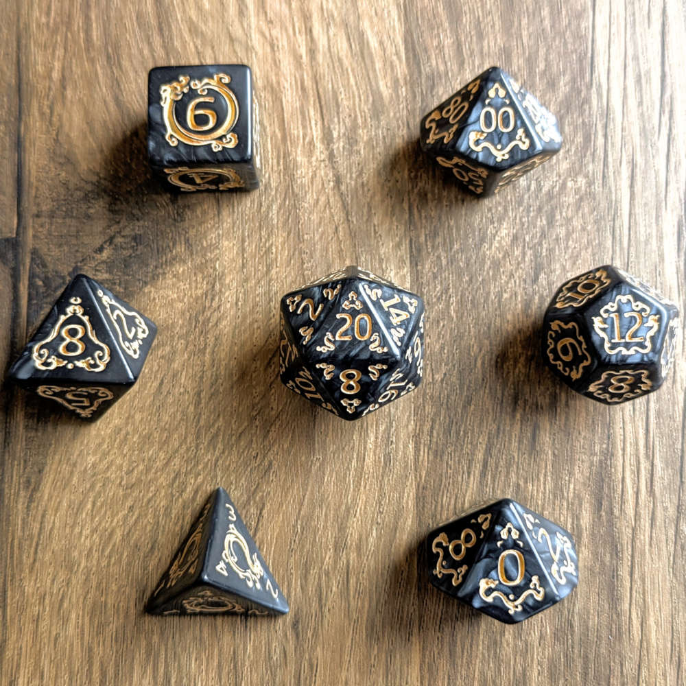 Black Ascendant Dragon Dice Set