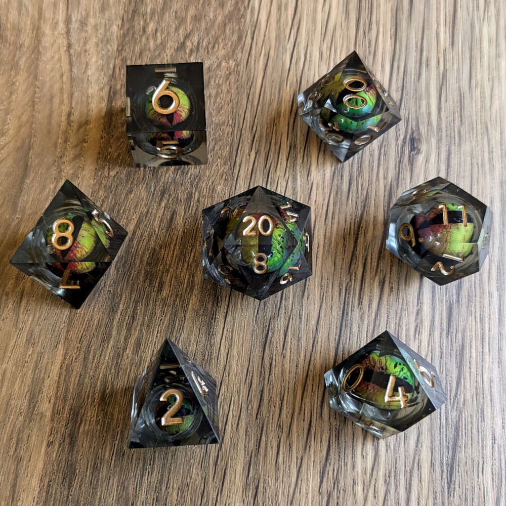 Black Dragon Eye Rolling Dice Set
