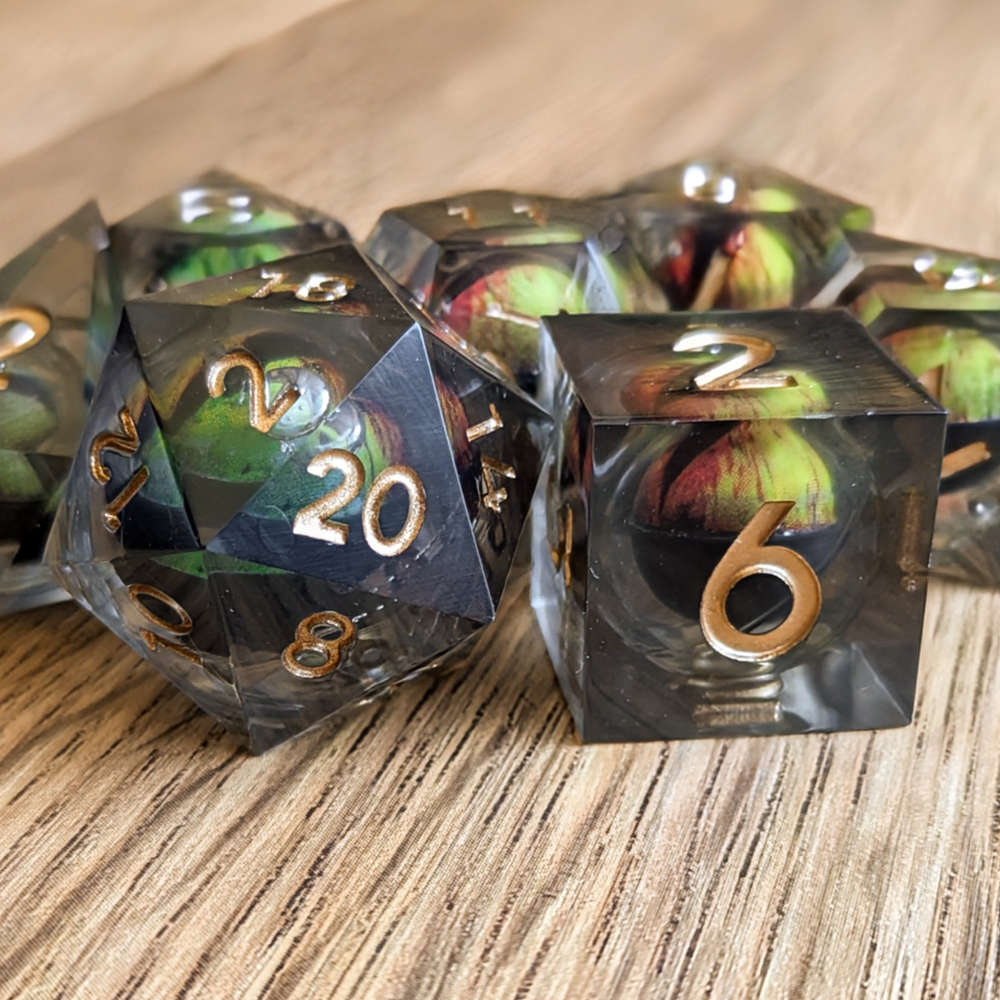 Black Dragon Eye Rolling Dice Set