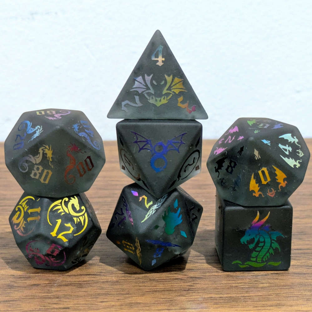 Black Glass Dragon Dice