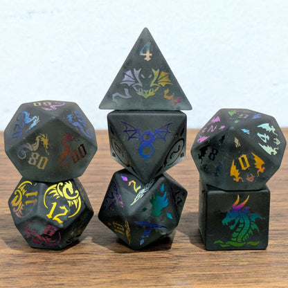 Black Glass Dragon Dice