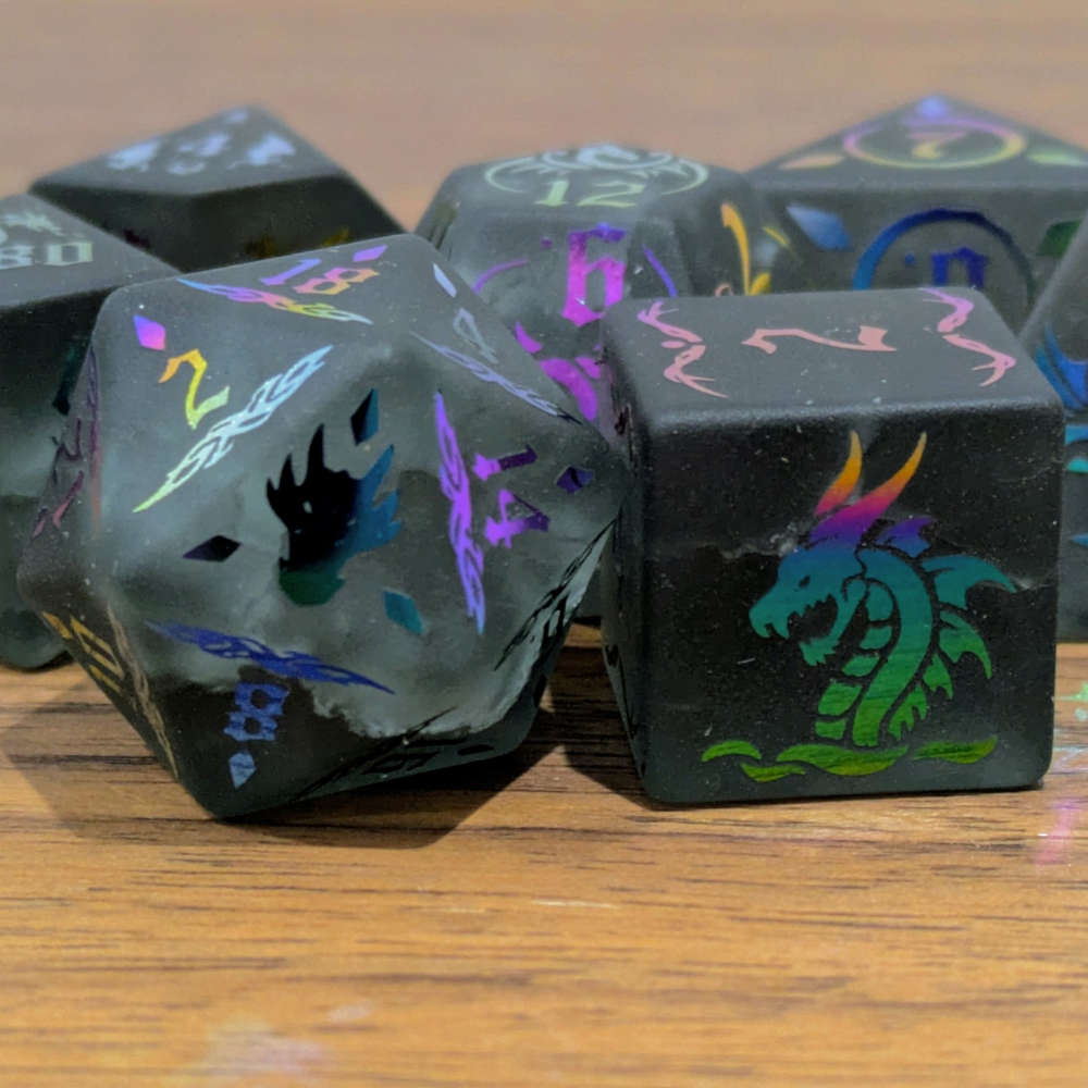 Black Glass Dragon Dice