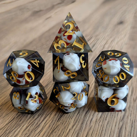 Black Skull Horror Sharp Edge Dice