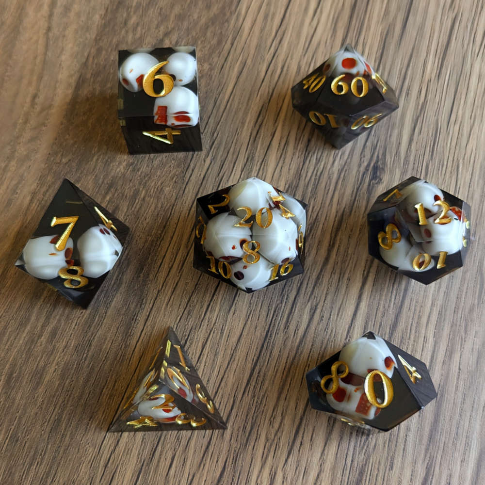 Black Skull Horror Sharp Edge Dice