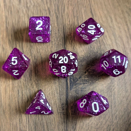 Blazing Amethyst Dice Set