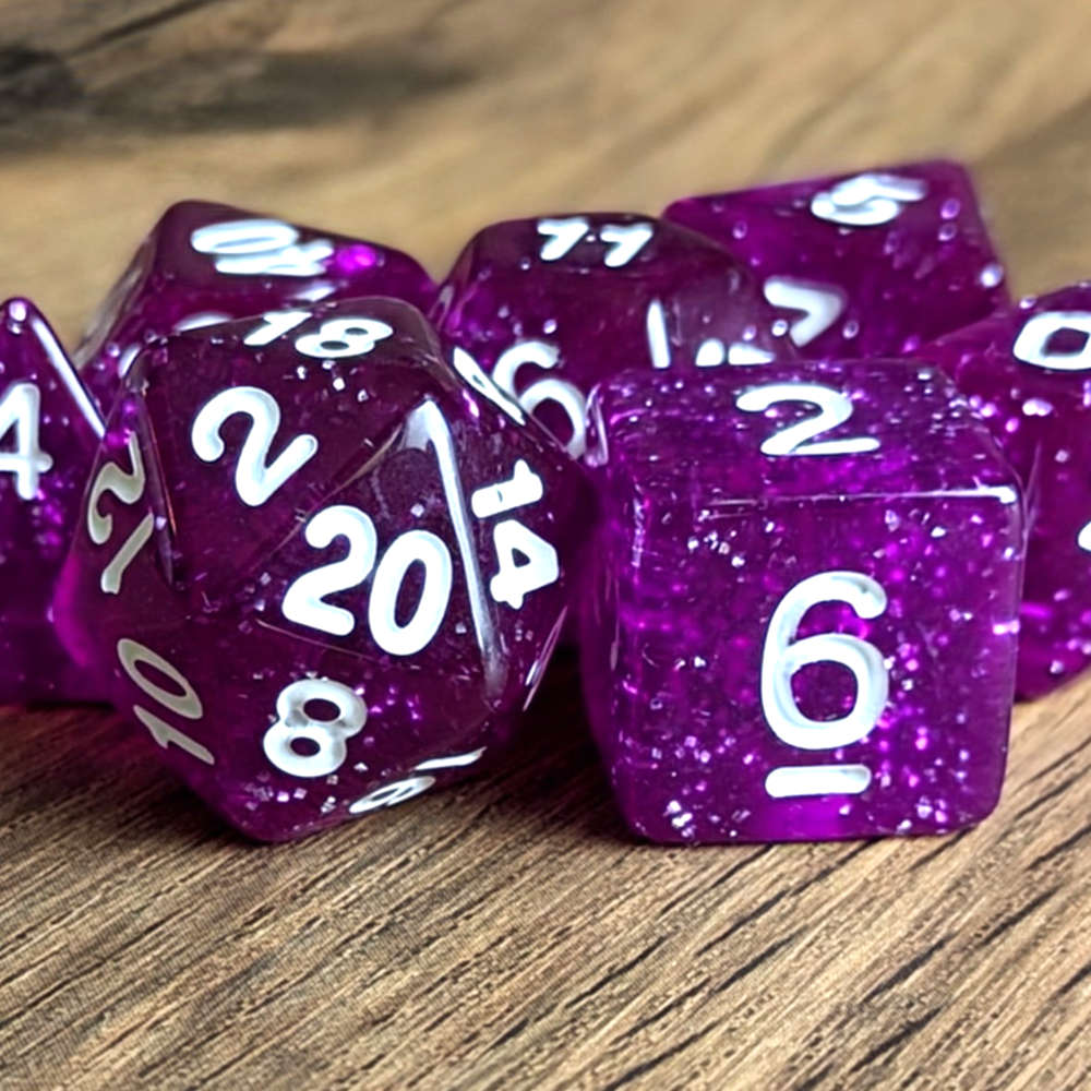 Blazing Amethyst Dice Set