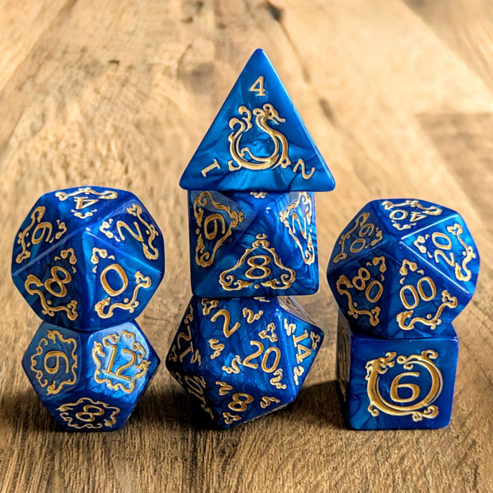 Blue Ascendant Dragon Dice Set