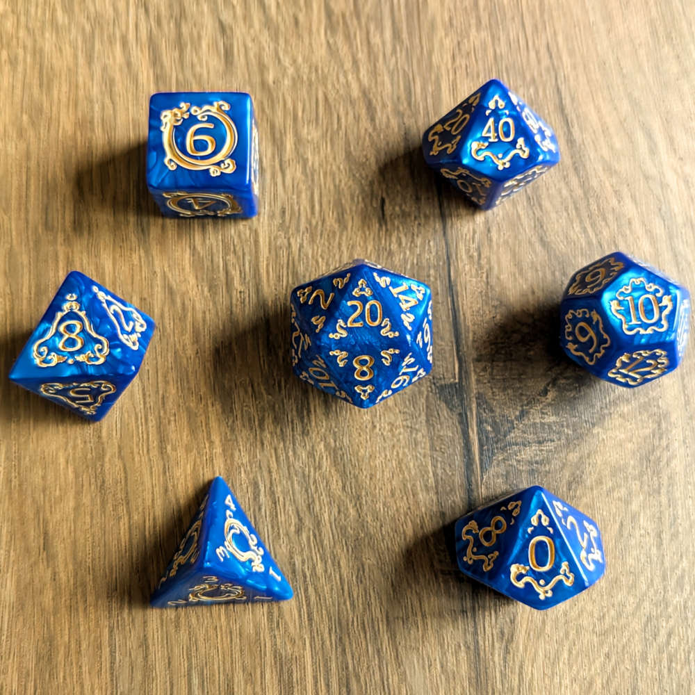 Blue Ascendant Dragon Dice Set