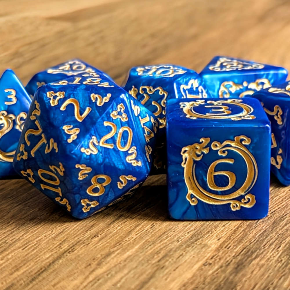 Blue Ascendant Dragon Dice Set
