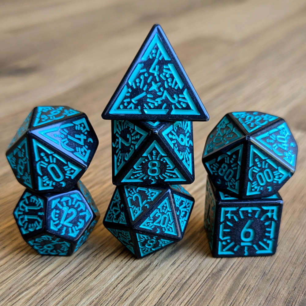 Blue Black Arcane Burst Dice Set