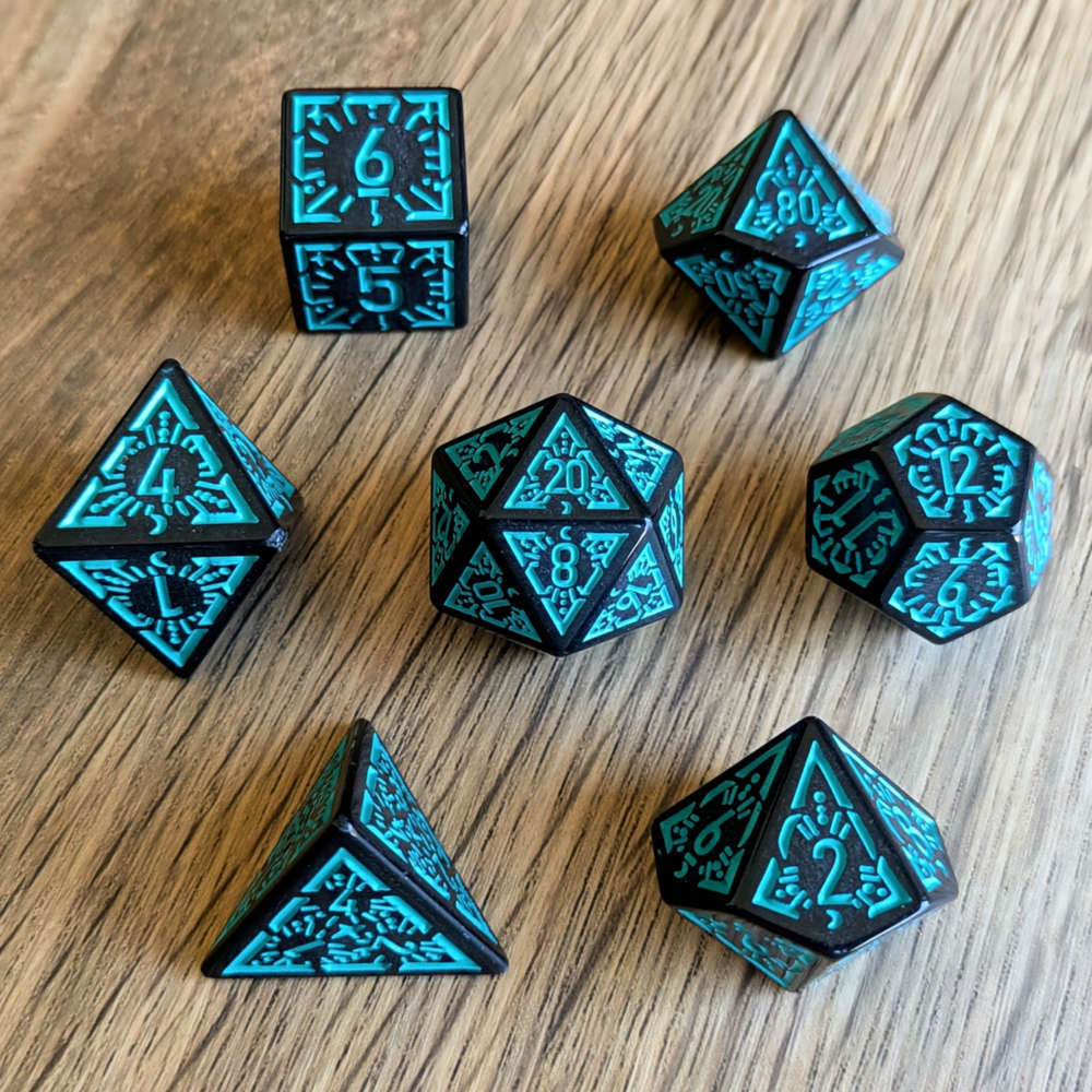 Blue Black Arcane Burst Dice Set