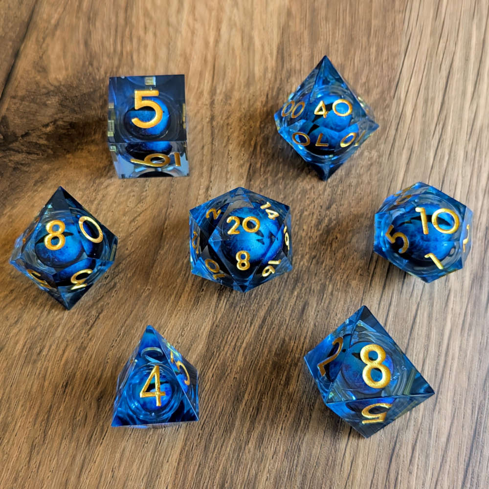 Blue Dragon Eye Rolling Dice Set