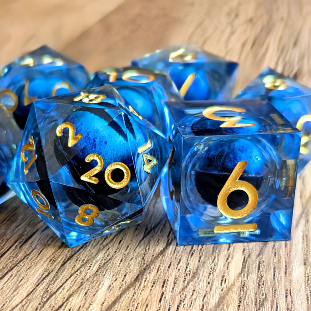 Blue Dragon Eye Rolling Dice Set