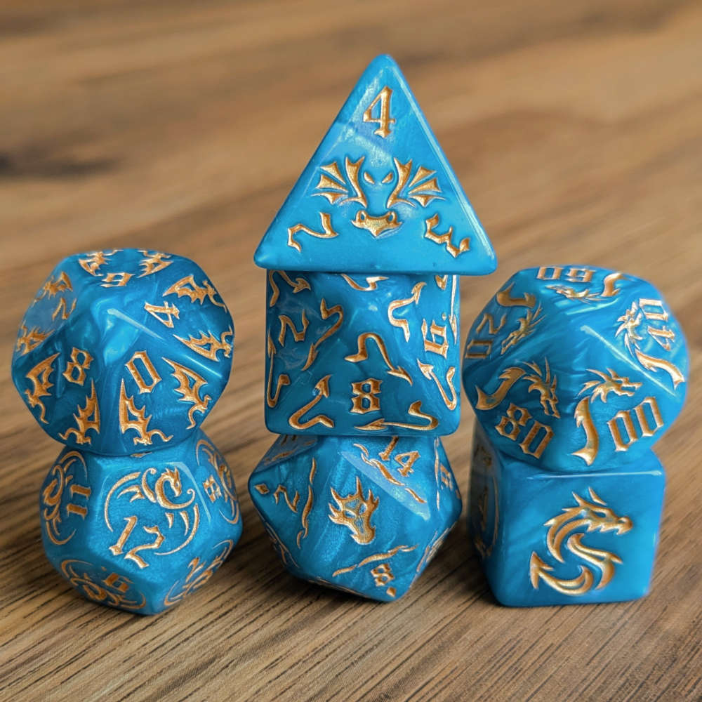 Blue Dragonmark Dice Set