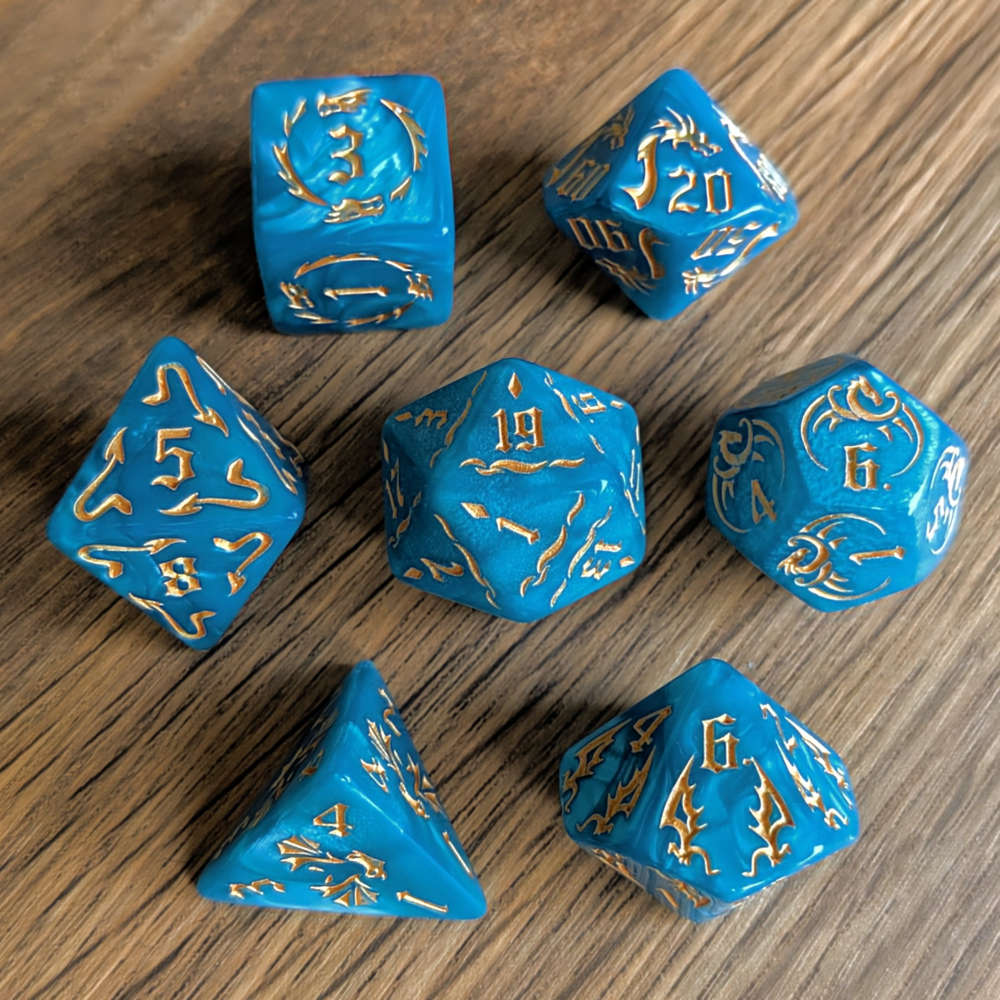 Blue Dragonmark Dice Set