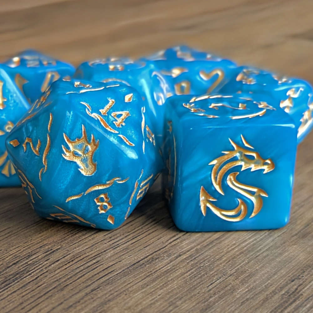 Blue Dragonmark Dice Set