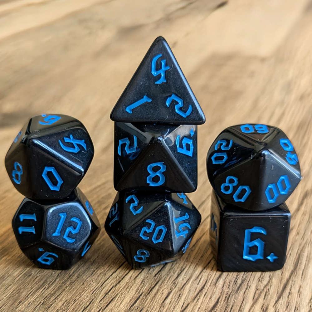 Blue Full Moon Dice Set