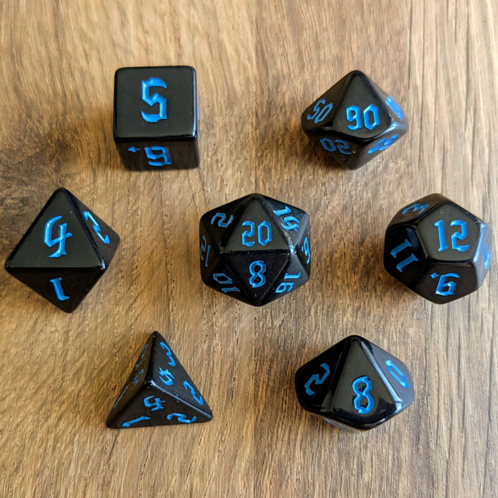 Blue Full Moon Dice Set