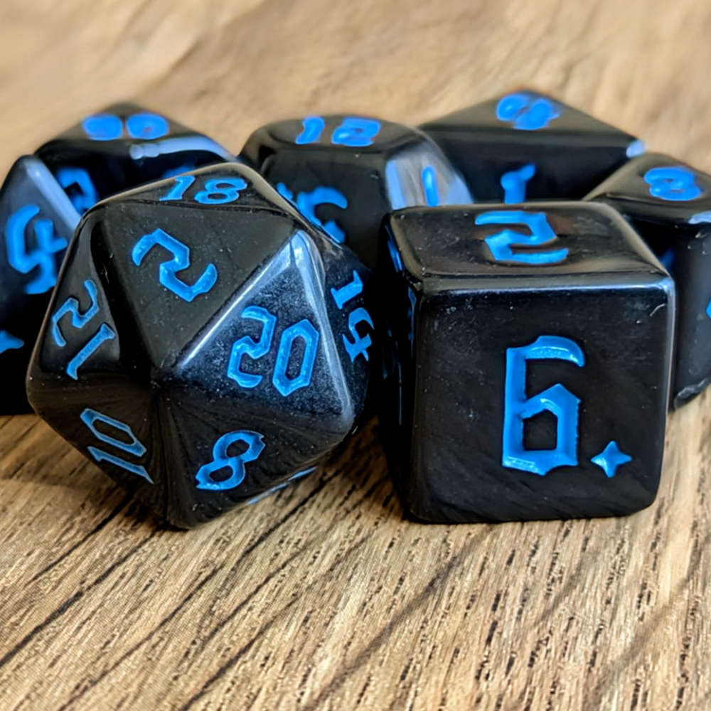 Blue Full Moon Dice Set