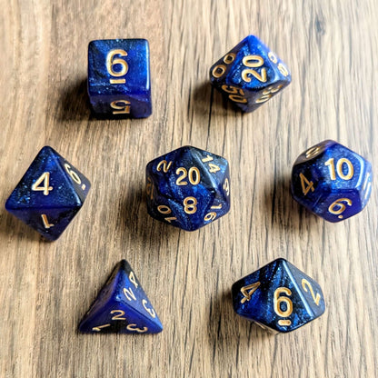 Blue Galaxy Dice Set