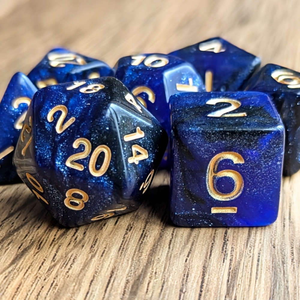 Blue Galaxy Dice Set