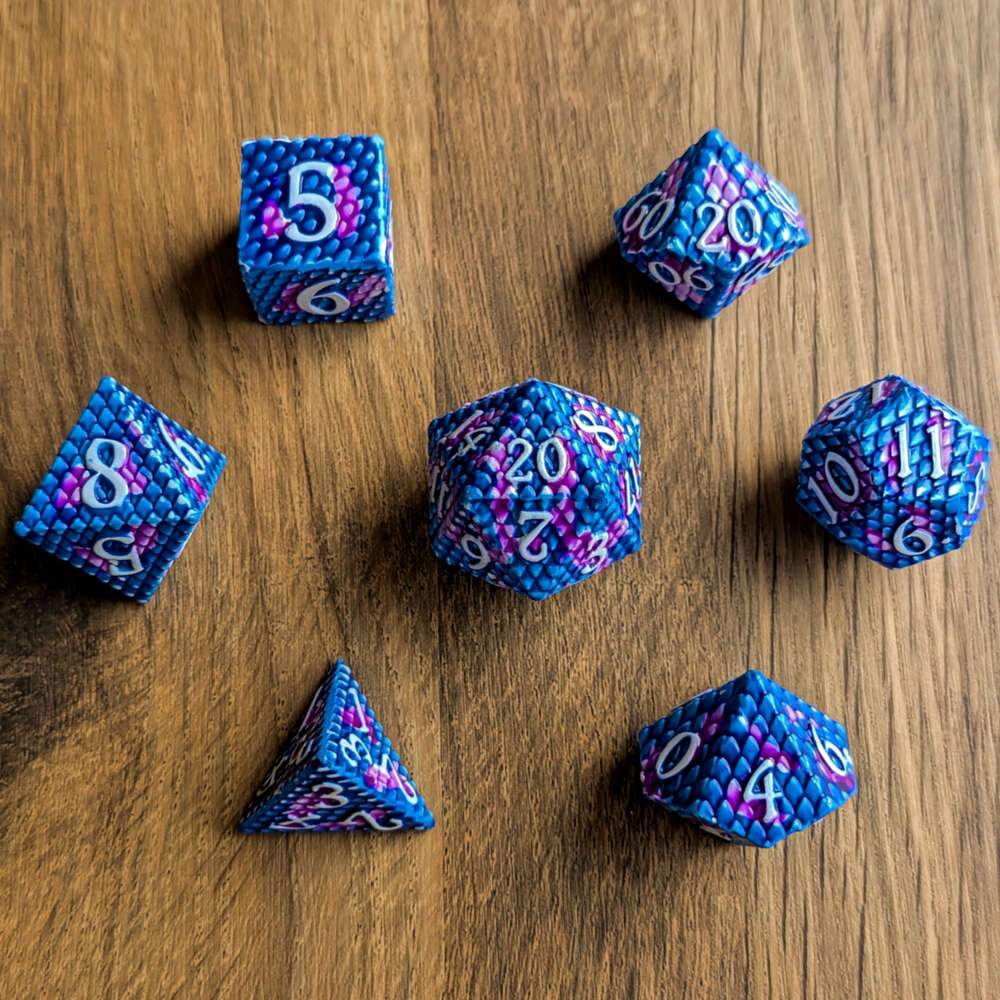 Blue Galaxy Dragonscale Dice