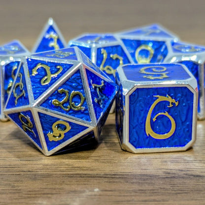 Blue Gold Wyrmling Dice