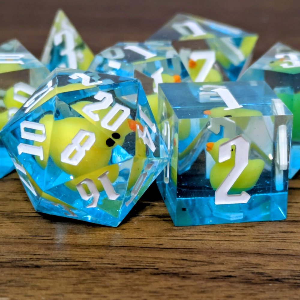 Blue Rubber Duck Sharp Edge Dice