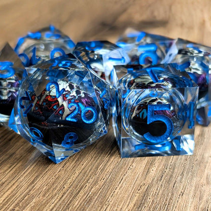 Blue Skull Rolling Dice Set