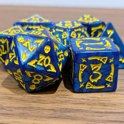 Blue Spooky Scary Skeletons Dice Set