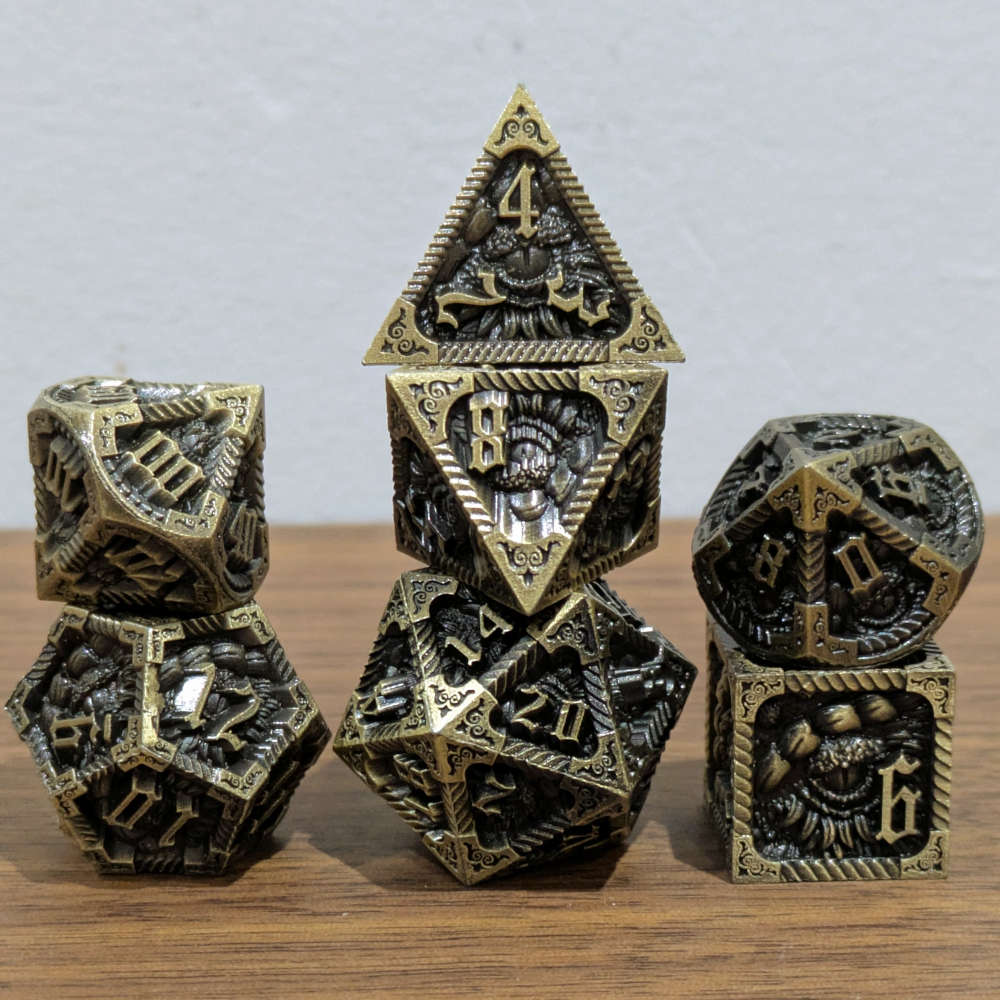 Brass Slumbering Dragon Dice