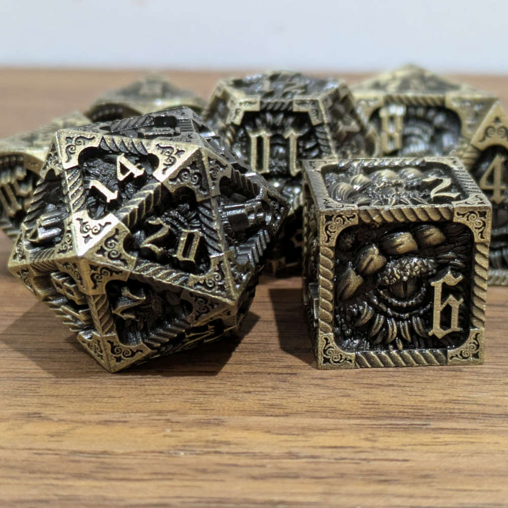 Brass Slumbering Dragon Dice
