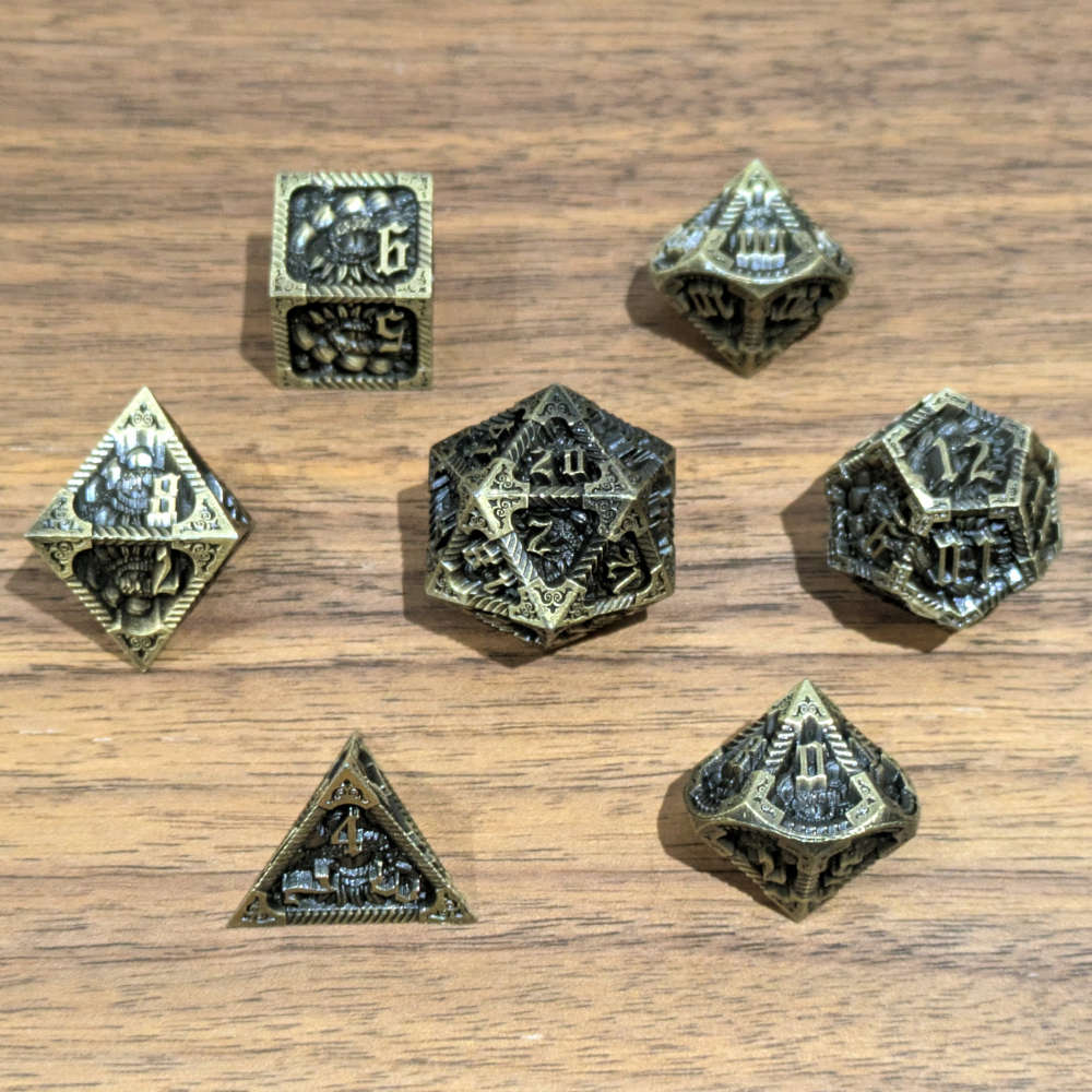 Brass Slumbering Dragon Dice
