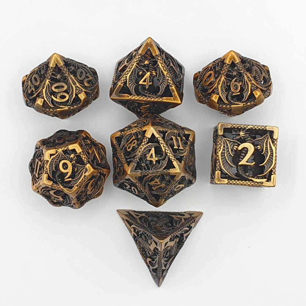 Bronze hollow dragon dice set