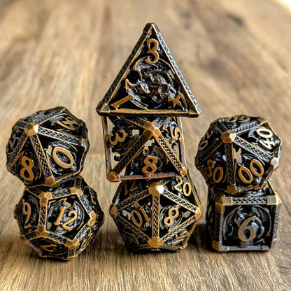Bronze Infernal Skull Dice Set