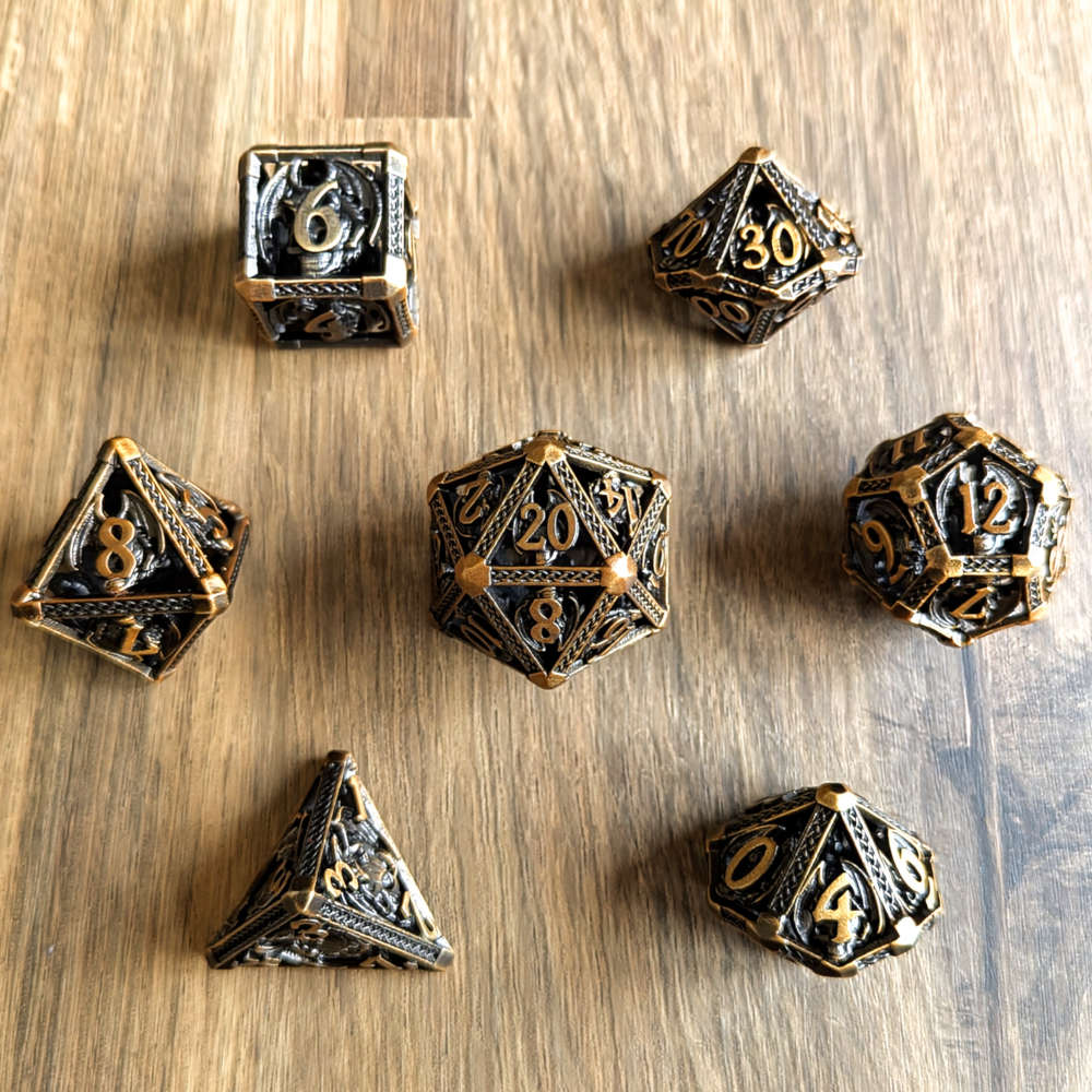 Bronze Infernal Skull Dice Set