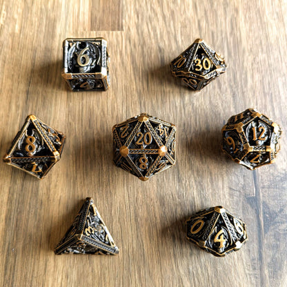 Bronze Infernal Skull Dice Set