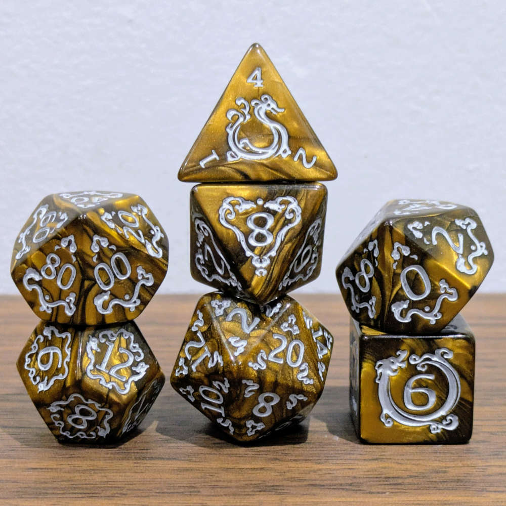 Brown Ascendant Dragon Dice Set