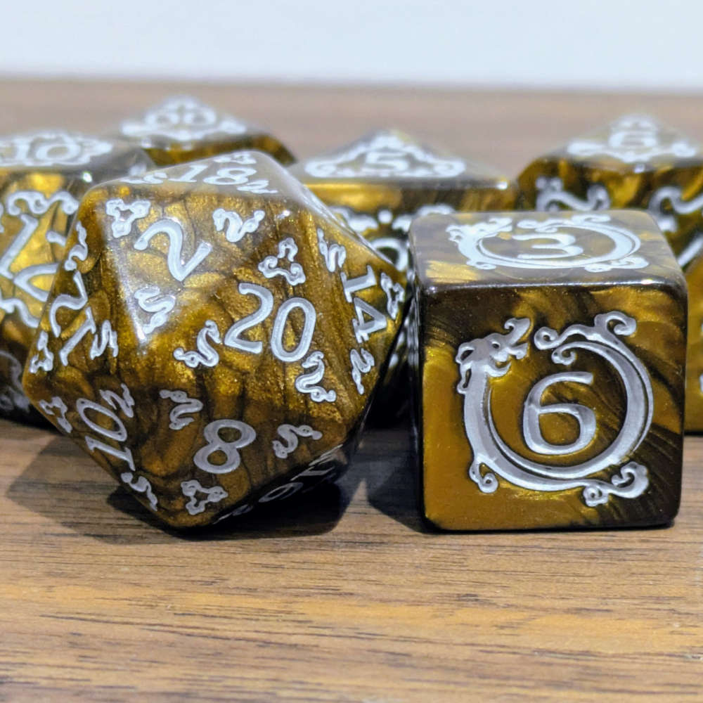 Brown Ascendant Dragon Dice Set