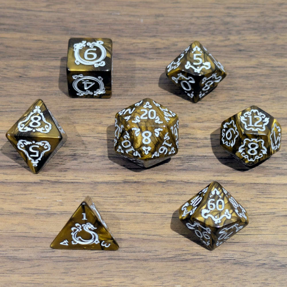 Brown Ascendant Dragon Dice Set
