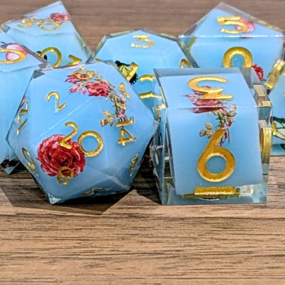 Butterfly Blue Sharp Edge Dice