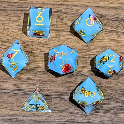 Butterfly Blue Sharp Edge Dice