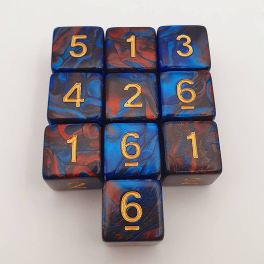 Cobalt Ember D6 Dice Set