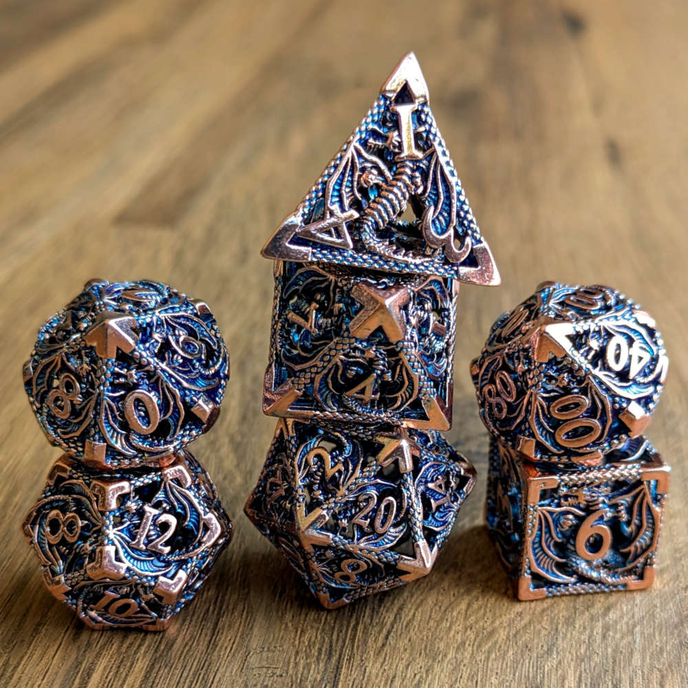 Copper Blue Dragon Hollow Dice