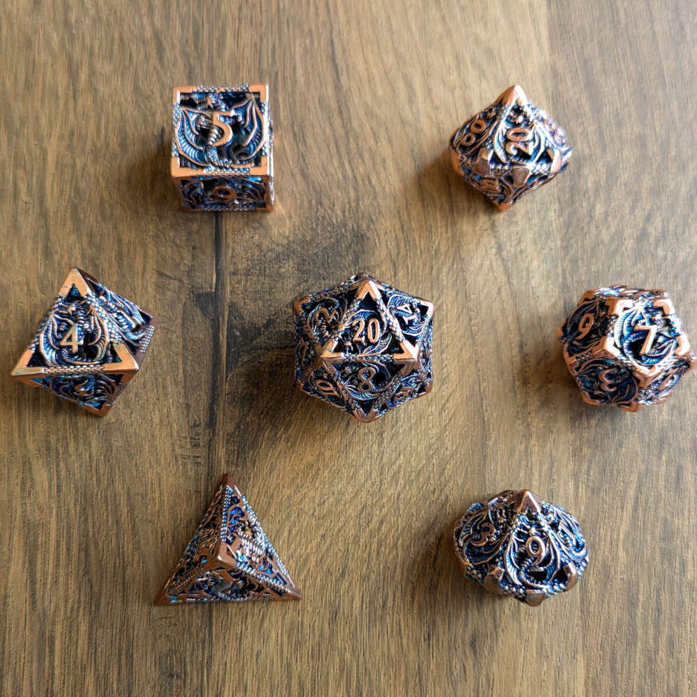 Copper Blue Dragon Hollow Dice