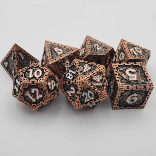 Copper dragon dice set