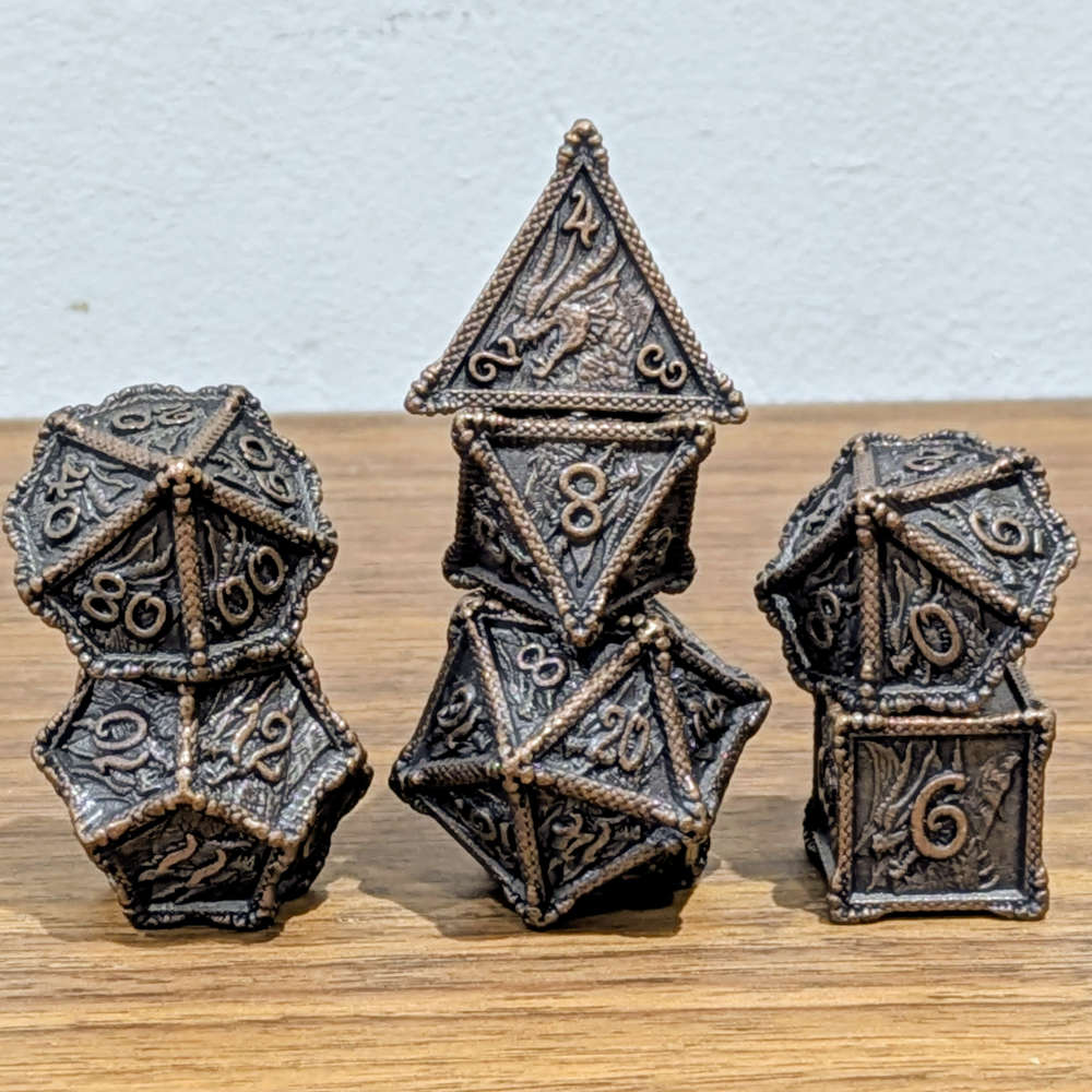 Copper Dragon Dice Set