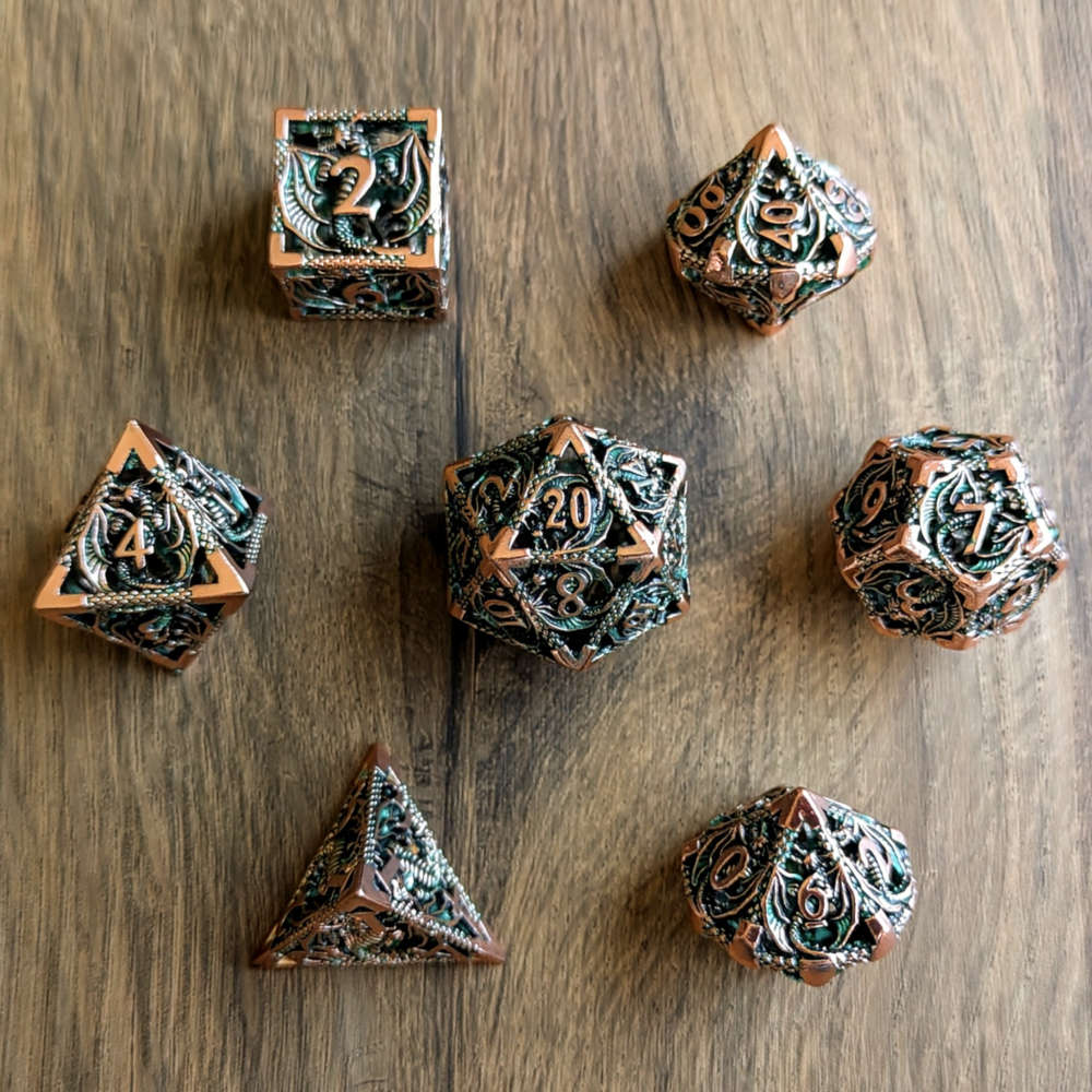 Copper Green Dragon Hollow Dice