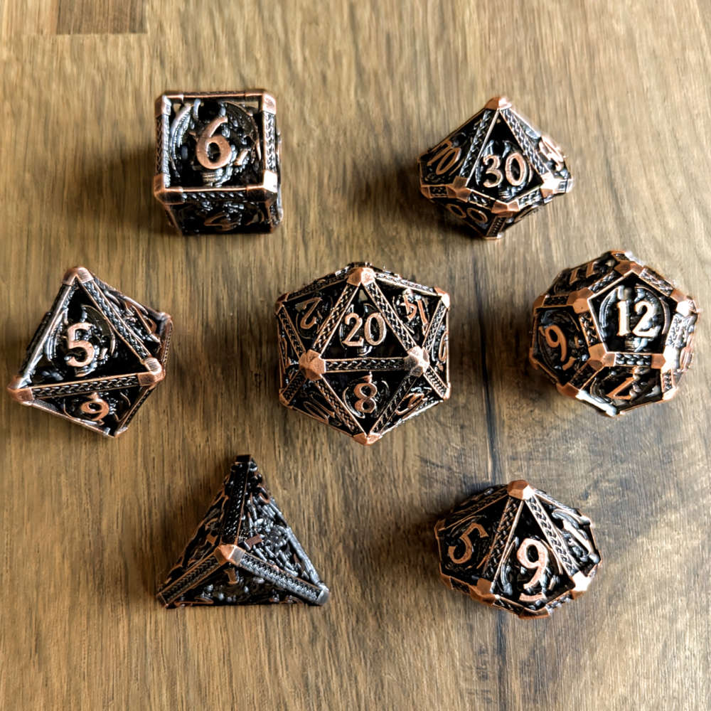 Copper Infernal Skull Dice Set