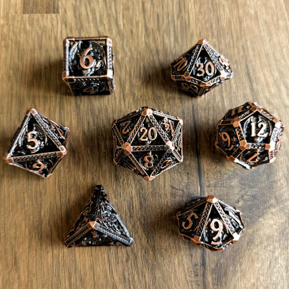 Copper Infernal Skull Dice Set